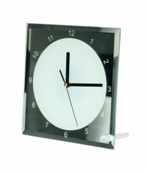 (SG-14) Стаклен часовник со рамка огледало (200*200*5mm)