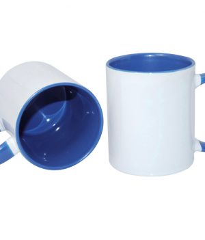 (B11T-11) Чаша со внатрешност и рачка во боја (средно сина)