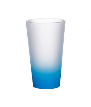 (BN6F-LB) Чаша стаклена, мат, обоено дно (светло сина)