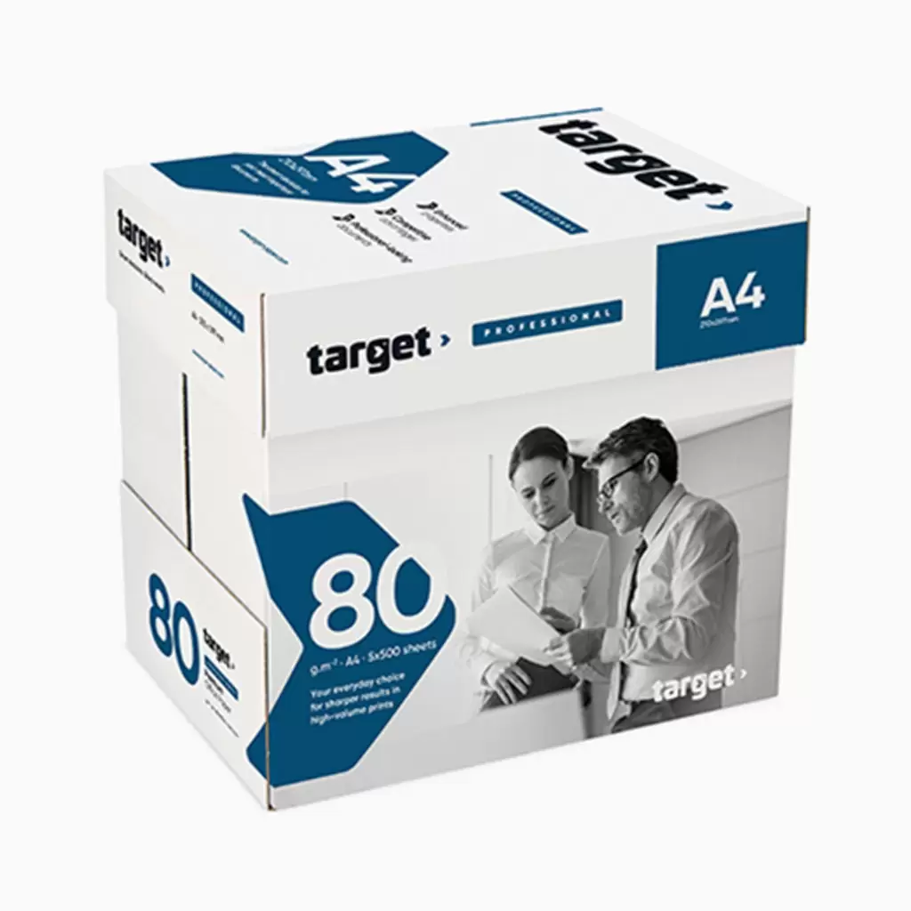 Фотокопирна хартија А4 - Target Profesional (кутија 5х500л./1 топ 260,00 ден.)