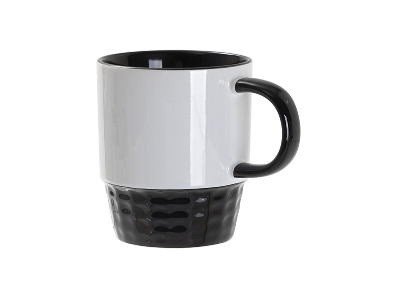 Sublimation Blanks 10oz/300ml Stackable Inner/Handle Color Mug-Black
