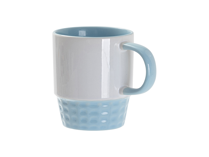 Sublimation Blanks 10oz/300ml Stackable Inner/Handle Color Mug-Light Blue