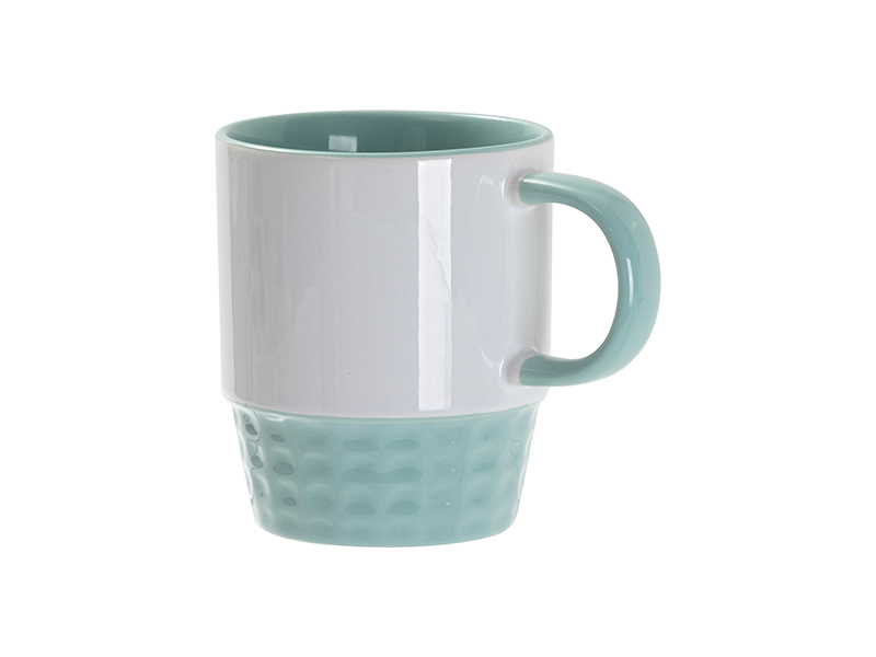 Sublimation Blanks 10oz/300ml Stackable Inner/Handle Color Mug-Mint Green
