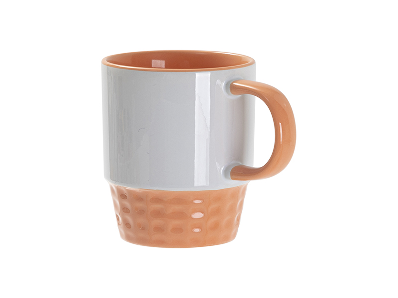 Sublimation Blanks 10oz/300ml Stackable Inner/Handle Color Mug-Orange