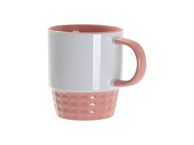 Sublimation Blanks 10oz/300ml Stackable Inner/Handle Color Mug-Pink